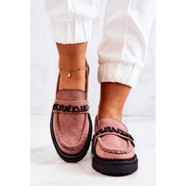 PL5 Mocassins Daim Lettres La.Fi Dirty Pink Jenefer rose 1