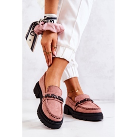 PL5 Mocassins Daim Lettres La.Fi Dirty Pink Jenefer rose 3