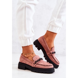 PL5 Mocassins Daim Lettres La.Fi Dirty Pink Jenefer rose 4