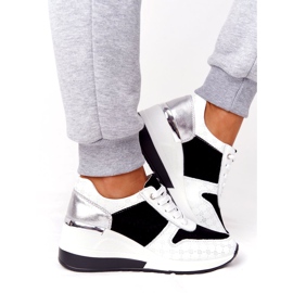 Baskets Compensées Cuir S.Barski Noir-Blanc blanche le noir 2