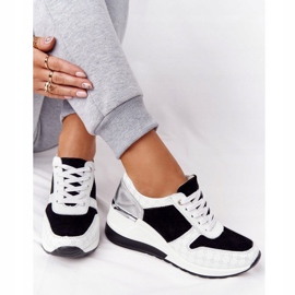 Baskets Compensées Cuir S.Barski Noir-Blanc blanche le noir 4