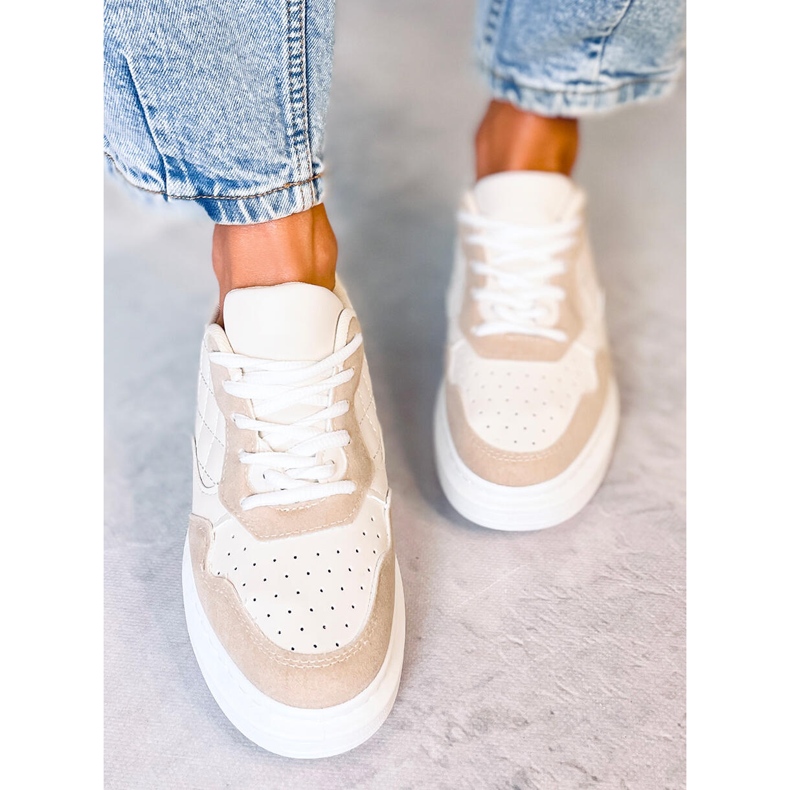 Baskets matelassées femme Disa Beige 1 Baskets matelassées femme Disa Beige 1