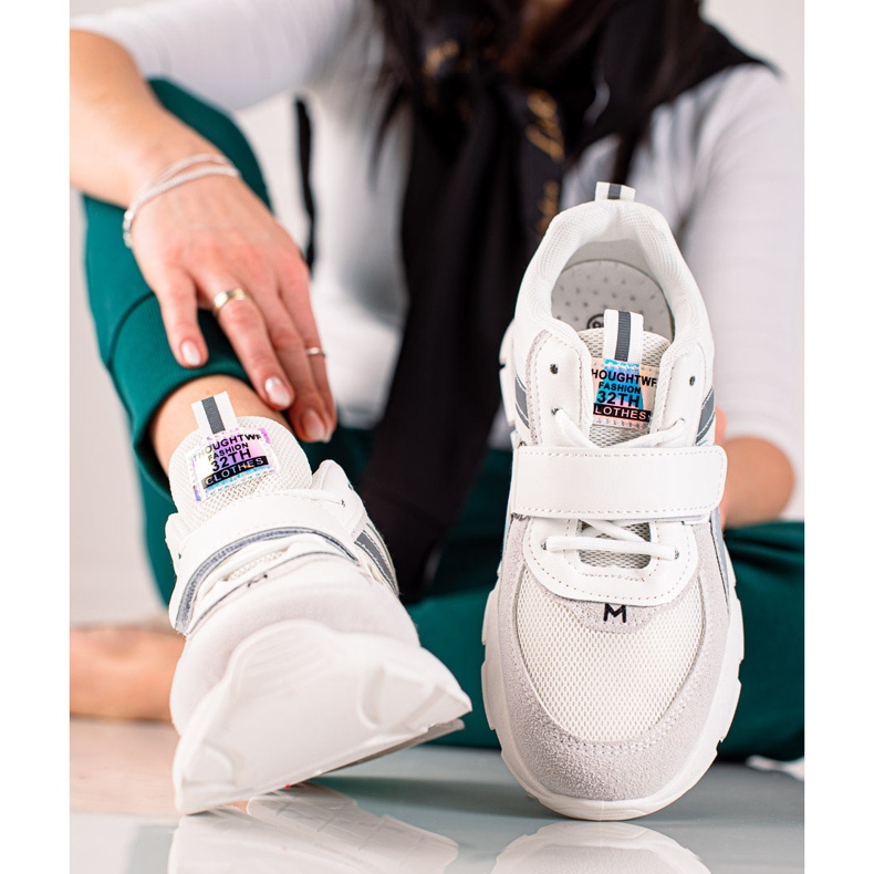 TRENDI Baskets De Sport Avec Velcro gris 2 TRENDI Baskets De Sport Avec Velcro gris 2