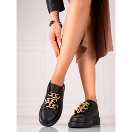 TRENDI Sneaks à la mode avec une chaîne le noir 2
