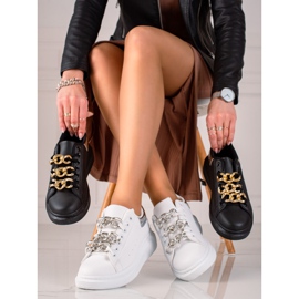 TRENDI Sneaks à la mode avec une chaîne blanc 1