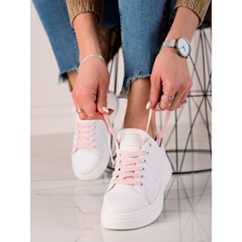 Ideal Shoes Baskets blanches classiques 3