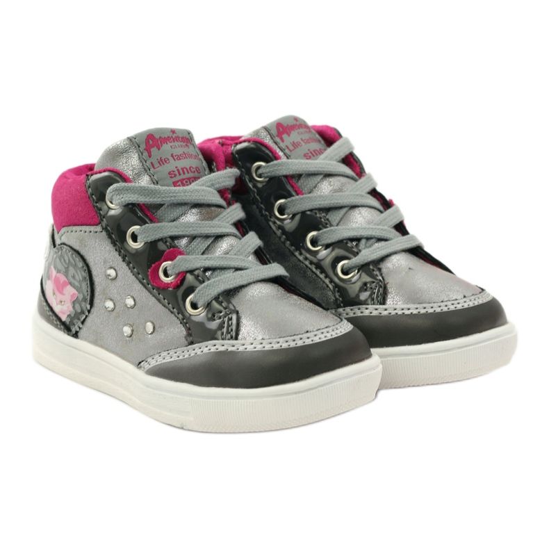 American Club Chaussures American 152893 chaussures de sport grises rose 4