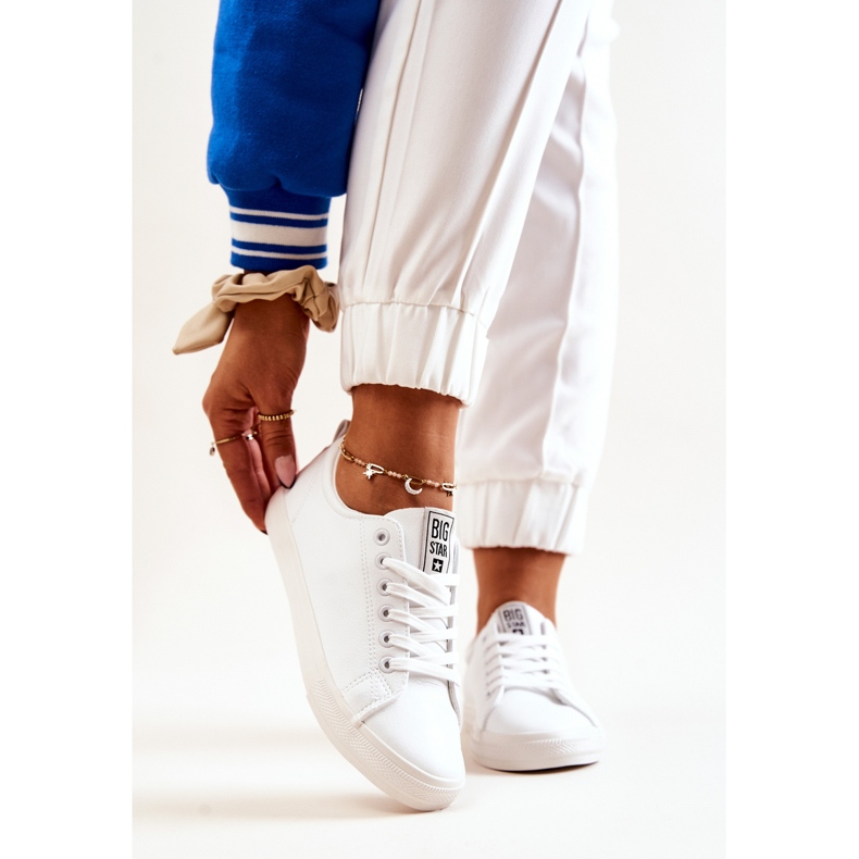 Baskets Cuir Big Star JJ274311 Blanc blanche 2 Baskets Cuir Big Star JJ274311 Blanc blanche 2