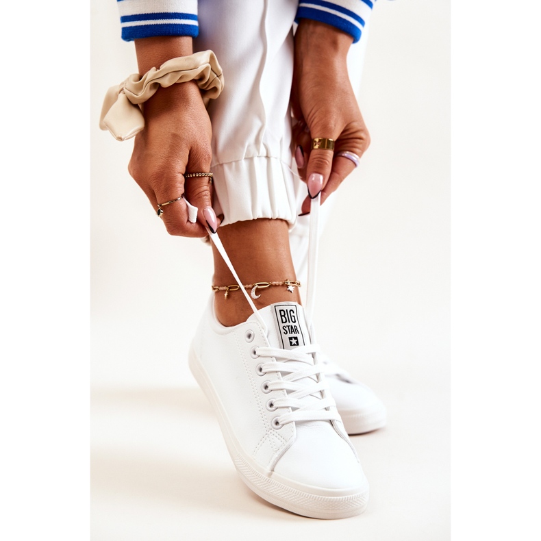 Baskets Cuir Big Star JJ274311 Blanc blanche 1 Baskets Cuir Big Star JJ274311 Blanc blanche 1