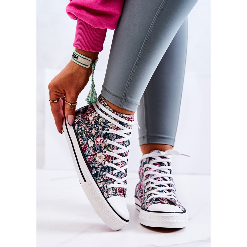 FS2 Baskets montantes à fleurs vertes Nollie multicolore 1