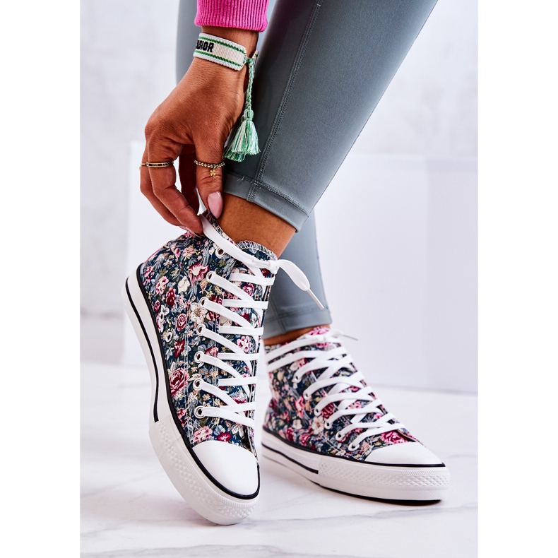 FS2 Baskets montantes à fleurs vertes Nollie multicolore 2