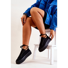 PS1 Baskets sur une plate-forme Suzane noire massive le noir 4
