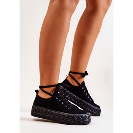 PS1 Baskets sur une plate-forme Suzane noire massive le noir 3