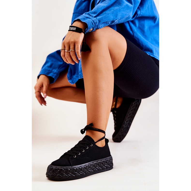 PS1 Baskets sur une plate-forme Suzane noire massive le noir 2