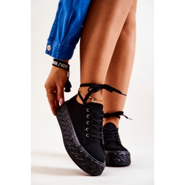 PS1 Baskets sur une plate-forme Suzane noire massive le noir 8