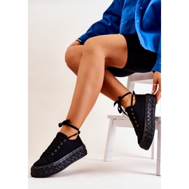 PS1 Baskets sur une plate-forme Suzane noire massive le noir 5