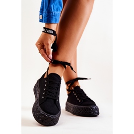PS1 Baskets sur une plate-forme Suzane noire massive le noir 1