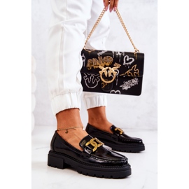 PL5 Mocassins Laqués Décor La.Fi Noir Laurene 1