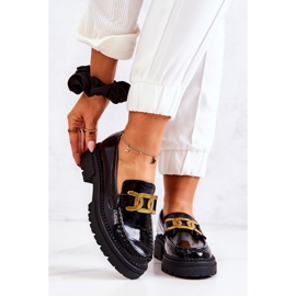 PL5 Mocassins Laqués Décor La.Fi Noir Laurene 2