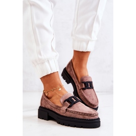 PL5 Mocassins En Daim Avec Décoration La.Fi Cappucino Laurene brun 3