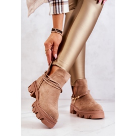 PS1 Bottes Worker Daim À Rayures Beige Moriah brun 3