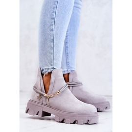 PS1 Bottes Worker Daim À Rayures Gris Moriah 4