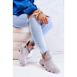 PS1 Bottes Worker Daim À Rayures Gris Moriah 7