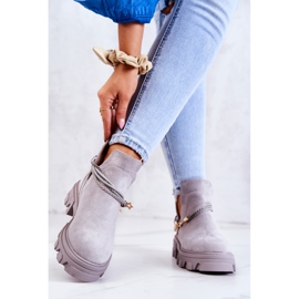 PS1 Bottes Worker Daim À Rayures Gris Moriah 2