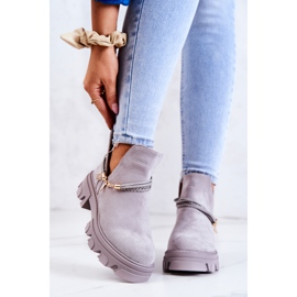 PS1 Bottes Worker Daim À Rayures Gris Moriah 3