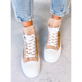 Baskets Kenya Kaki en toile beige 1 Baskets Kenya Kaki en toile beige 1