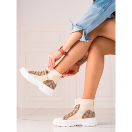 TRENDI Chaussures de sport hautes beige brun 1