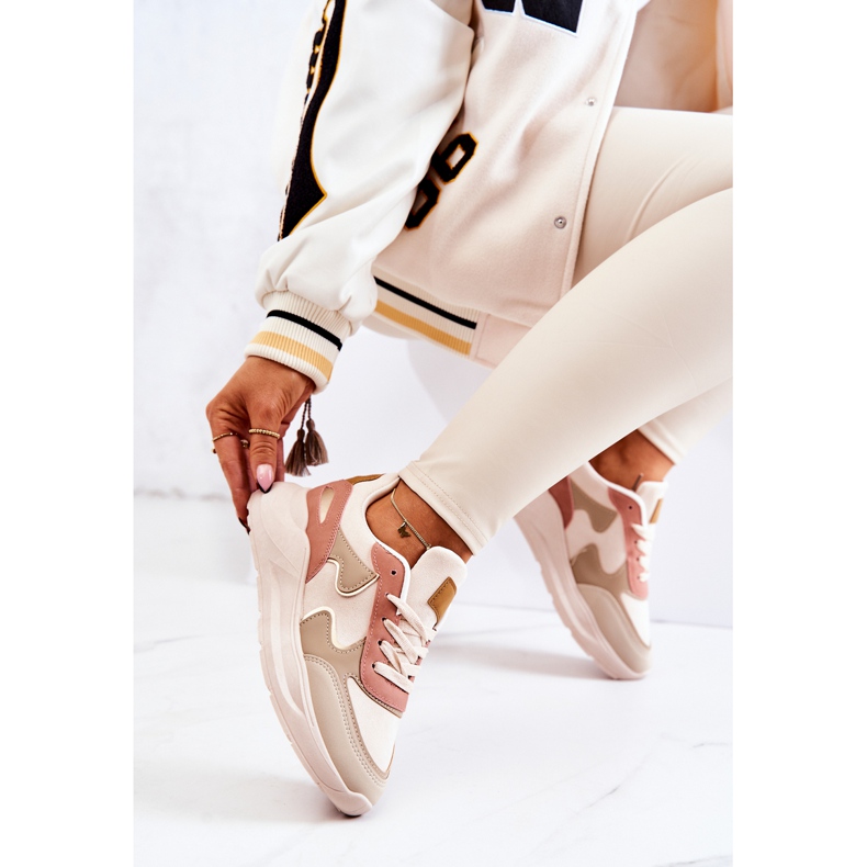 PS1 Chaussures de sport femme Baskets Beige-Rose Bethell 2