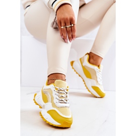 PS1 Chaussures de Sport Baskets Revenge Jaune-Blanc blanche 3