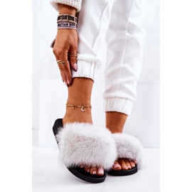 FM1 Chaussons Avec Fourrure Naturelle Blanc Naturis 2