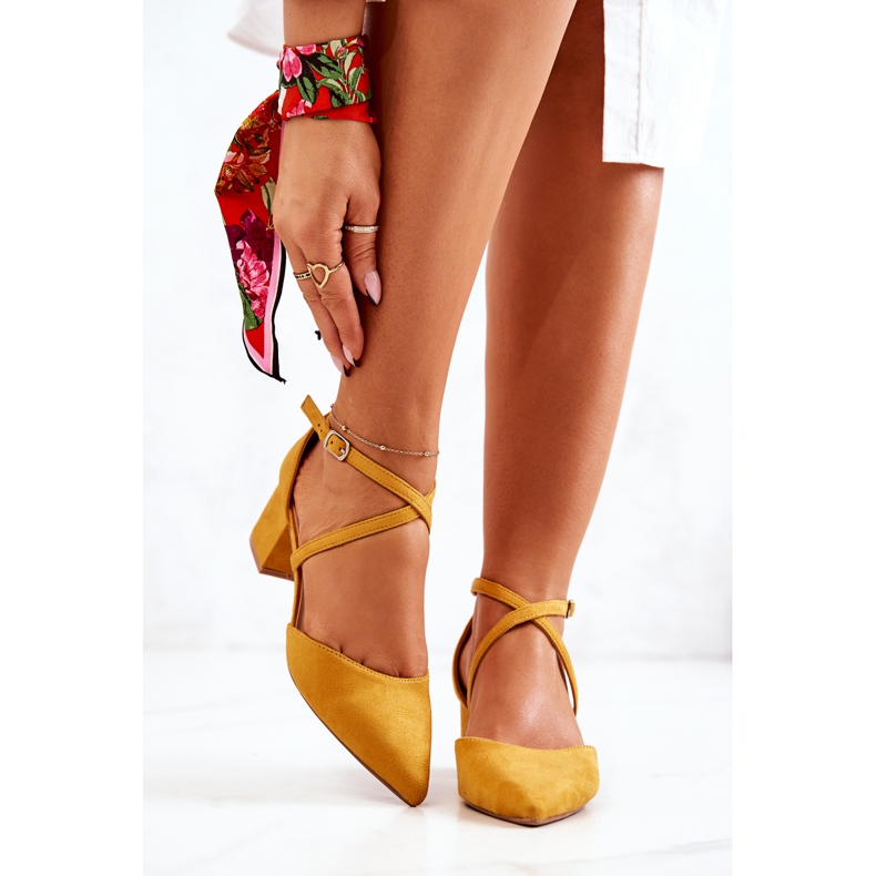 PS1 Escarpins En Daim On A Bar En Spitz Yellow Shelley jaune 1