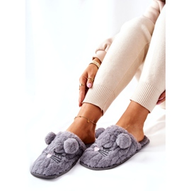 PE1 Chaussons Souris Doux Avec Oreilles Luise Grises 2 PE1 Chaussons Souris Doux Avec Oreilles Luise Grises 2