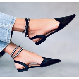Ballerines élégantes avec pierres Dust Black le noir 1