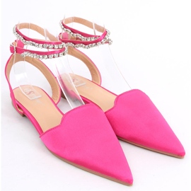 Ballerines élégantes avec pierres Dust Fuchsia rose 2