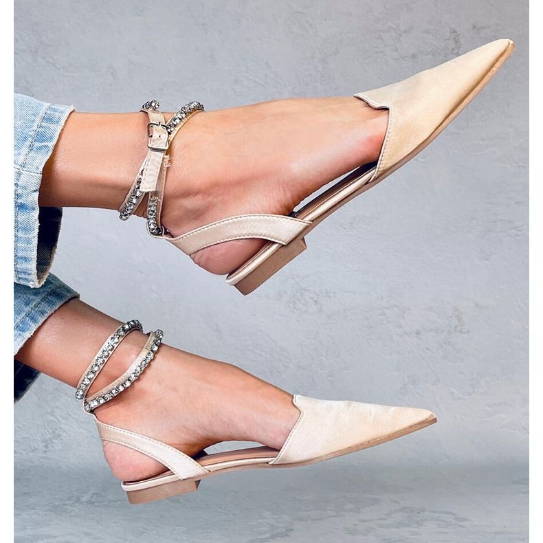 Ballerines élégantes avec pierres Dust Champagne beige 1