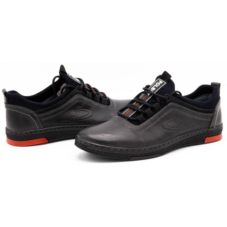Polbut Chaussures décontractées en cuir pour hommes K24, gris 4