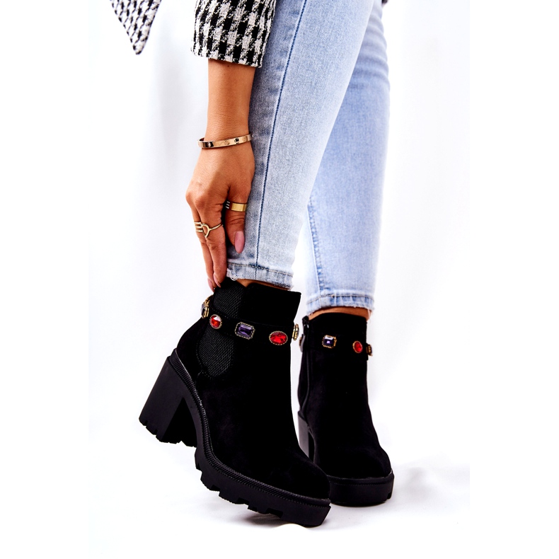 SEA Boots Femme Talon Avec Cristaux Noir Macbeth 3