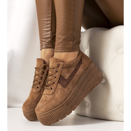 Baskets marron à semelle botanique haute brun 1