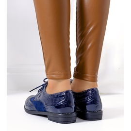 Chaussures oxford laquées bleu marine de Hollande 1
