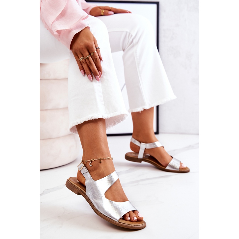 Lewski Shoes Sandales Cuir Boucle Lewski 3041 Argent 1