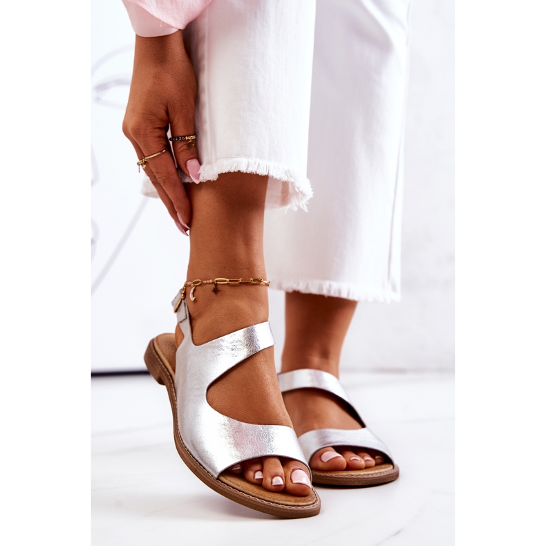 Lewski Shoes Sandales Cuir Boucle Lewski 3041 Argent 2