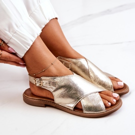 Lewski Shoes Sandales Cuir Lewski 3019 Doré d'or 1