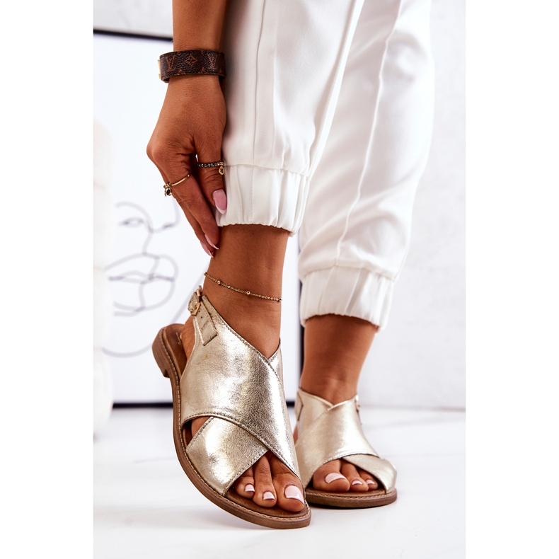 Lewski Shoes Sandales Cuir Lewski 3019 Doré d'or 2