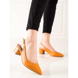Goodin Escarpins moutarde avec cuir écologique jaune 5