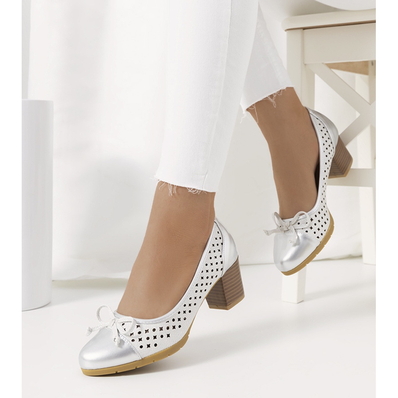 Escarpins ajourés argent Pereira 1