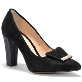 Marco Shoes 1008P escarpins en velours noir avec ornement le noir 2